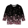 thumbnail image 3 of CCRFTGI Girls 3/4 Sleeve Shirts Fall Trendy Black Shirts Size 10-12 Shirt Cute Kids Crew Neck Tshirts Plain Tween Girls Floral Print Clothes Pink 9-10 Years, 3 of 4