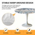 thumbnail image 2 of Elastic Fitted Round Tablecloth, Blue Coastal Starfish Waterproof Stretch Table Cover for 36"-44" Tables, Beach Nautical Shell Eucalyptus Vintage Washable Outdoor Tablecloths for Patio, Picnic, 2 of 9