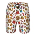 thumbnail image 4 of Kdxio Hot Dog Pizza Pattern Mens Casual Shorts - Drawstring Summer Beach Sports Shorts for Men, 4 of 9