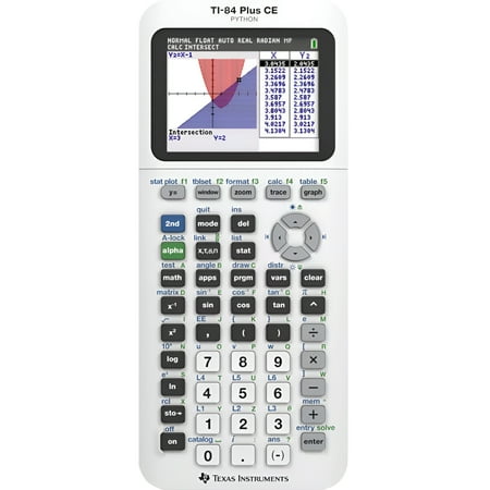 Texas Instruments 84PLCE/TBL/1L1/AR TI-84 Plus CE Graphing Calculator, White