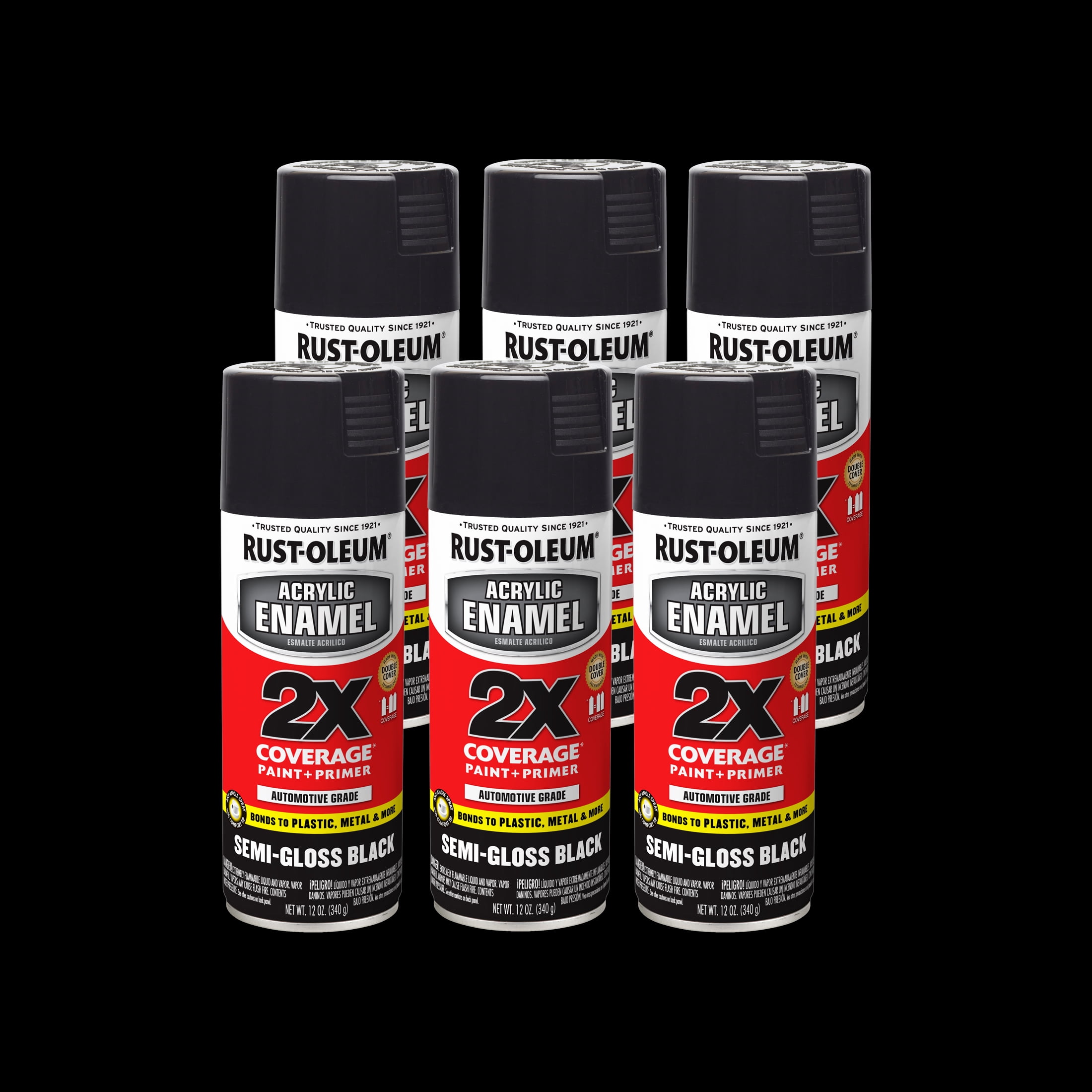 6 Pack, Clear, Rust-Oleum Automotive Gloss Acrylic Enamel 2X Spray