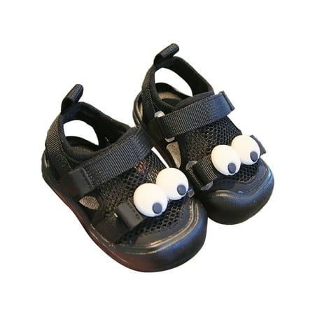 

PEASKJP Girl s Anti Slip Open-Toe Comfort Sandals Casual Beach Sandals Shoes Black Size 4
