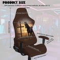 thumbnail image 2 of SCRAWLGOD Cross Horse Print Brown 4 Pcs Gaming Chair Covers Slipcovers with Armrest Covers Breathable Computer Chair Cover Stretchy Gamer Chair Cover Cat Scratch Proof, 2 of 7