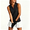 thumbnail image 5 of V-Neck Collared Golf Tank Top for Women Solid Color UPF 50+ Sun Protection Breathable Sport Top for Tennis Running S-3XL Plus Size, 5 of 9
