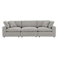 thumbnail image 2 of Modular Sofa Couch, Light Grey Gray, Fabric, Living Kitchen Cafe Bistro Hospitality Restaurant, Modern Contemporary HB34758, 2 of 5
