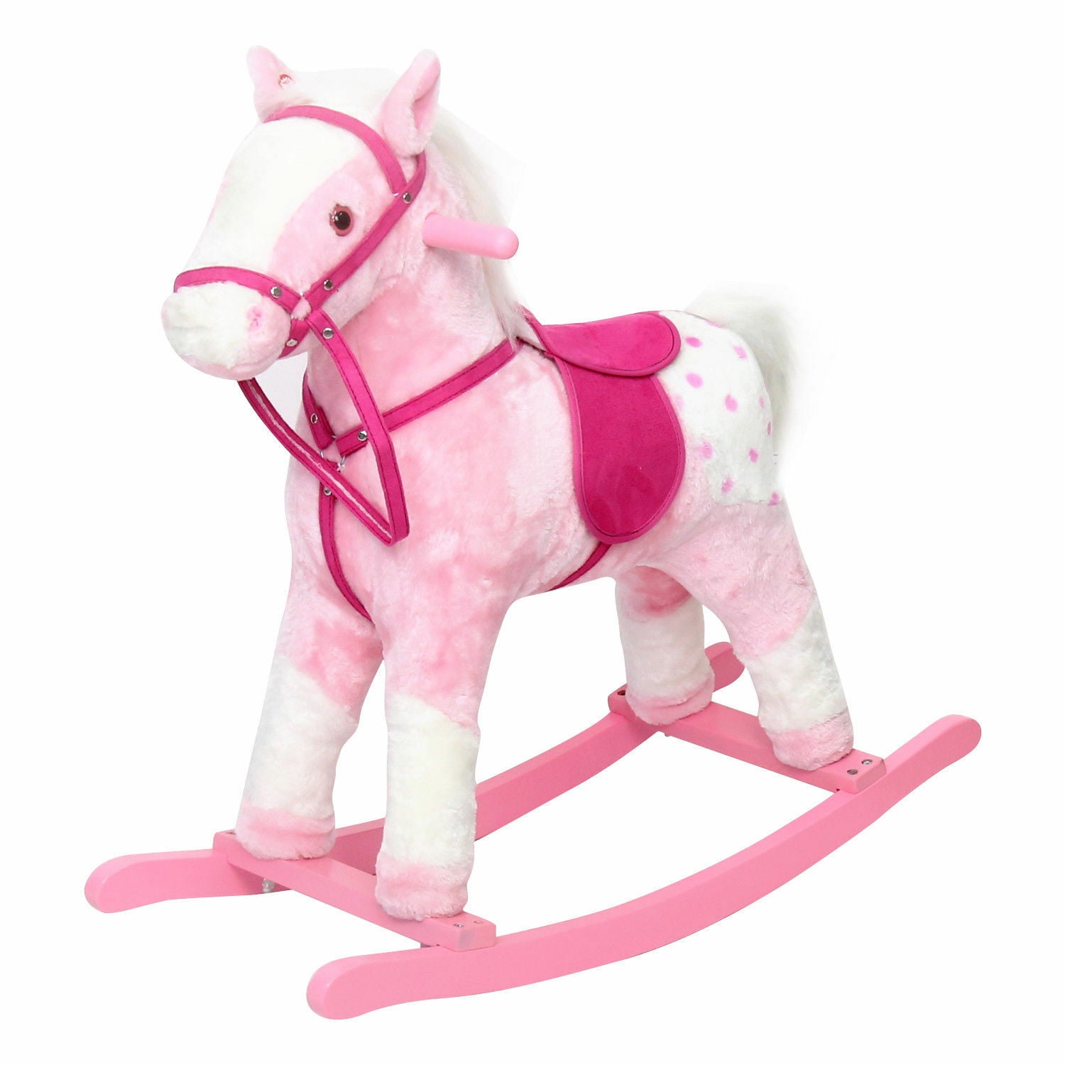 Kids Ride on Walking Horse Animal Rocking Toy Neigh Sound Gift Pink 