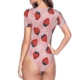 thumbnail image 4 of Naloa Strawberries Women's Short-Sleeved Onesie, One-Piece Swimsuit for Parties, dates, clubs - X-Large, 4 of 9