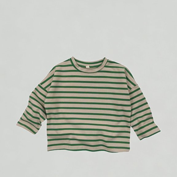Xijirk Girls Shirts Striped Long Sleeve Casual Tee for Kids Comfortable Blend Top Playful Everyday Shirt,6-8 Years