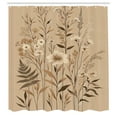 thumbnail image 4 of Ambesonne Tan Shower Curtain, Minimalistic Monochrome Floral, 69"Wx70"L, Ecru Sepia Almond, 4 of 4