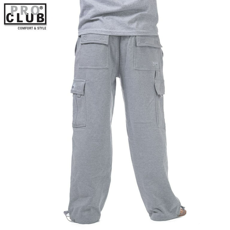 Pro Club Men's Heavyweight Fleece Cargo Pants Gray
