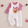 thumbnail image 5 of WUANDIXFA Toddler Baby Boys Christmas Outfits Cute Print Party Holiday Long Sleeve Tops and Pants Fall Winter Clothes,White,6-9 Months, 5 of 8