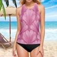 thumbnail image 5 of Women's Swimming Vest Women's Tankini Tops Swimming Vest for Women Soft and Smooth Suitable for Summer Beach Swimming Pool Parties L Beautiful Light Pink Pattern, 5 of 7