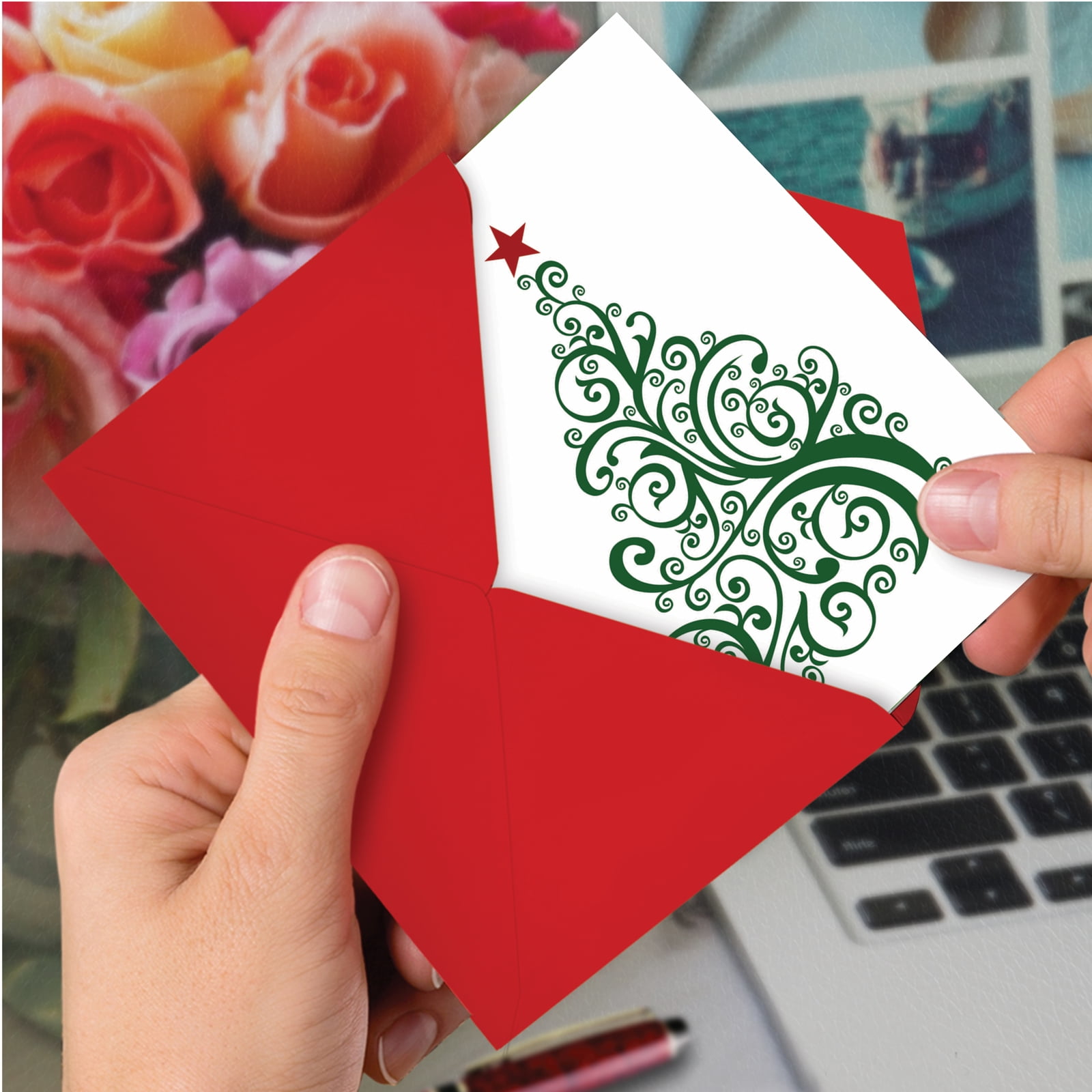 12 Christmas Thank You Cards Pack (1 Design, 12 Cards) - Fir You B5019DXTG
