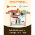 thumbnail image 4 of Towallmark 5QT 6 Packs Chafing Dish Buffet Set,Chafers and Warmers Food Servers Sets with Lid & Lid Holder, Spoon & Tweezer for Catering Events Parties Weddings Dinners,Rose Gold, 4 of 8
