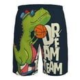thumbnail image 6 of Kll Dinosaur Basketball Player Men'S Casual Summer Beach Shorts Hawaiian Shorts With Pockets-3x-Large, 6 of 9