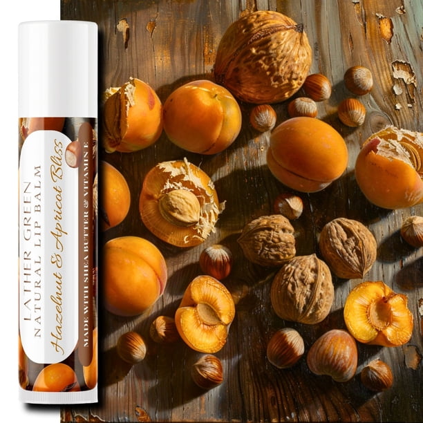 Hazelnut & Apricot Bliss Natural Lip Balm, Pack of 3 by LatherGreen