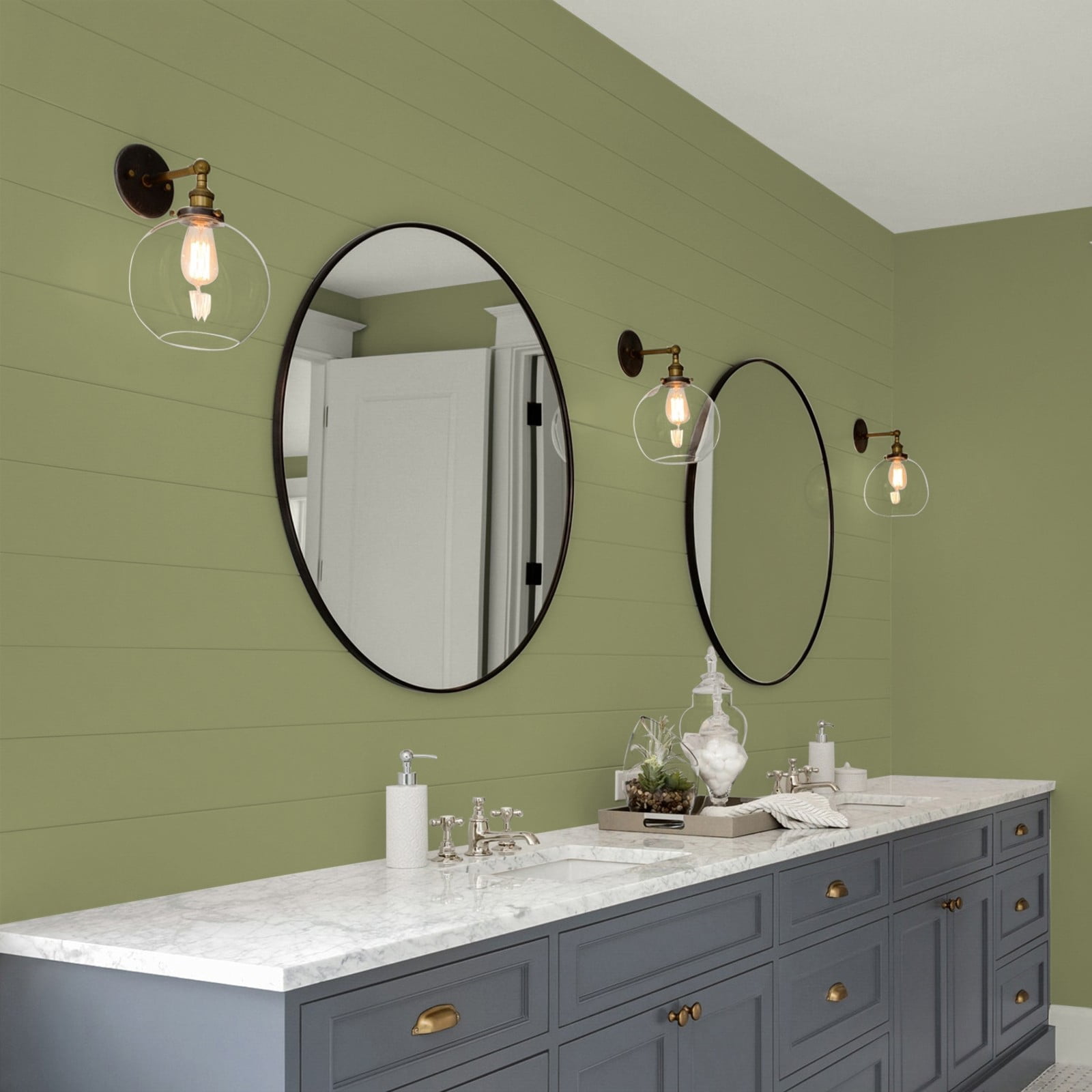 Glidden Glidden Kitchen Bath and Laundry Paid in Full / Green, Eggshell Interior Paint with Primer, 1 Gallon