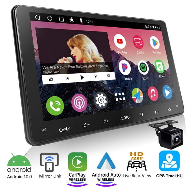 ATOTO Estéreo para Automóvil de 9 Pulgadas con Doble Din y Cámara de Visión Trasera de 720P con Vista Trasera en Vivo, Carplay Inalámbrico y Android Auto Inalámbrico, GPS para Automóvil en el Tablero