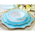 thumbnail image 2 of " OCCASIONS " 120 Plates Pack, Heavyweight Disposable Wedding Party Plastic Plates (8'' Appetizer/Dessert Plate, Imperial Aqua & Gold), 2 of 9