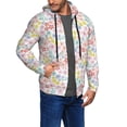 thumbnail image 2 of Kdxio Retro Floral Print Men Hoodies Casual Hoodies for Men with Zip Pockets Full Zip Long Sleeve Sweatshirt Sports Hooded Jacket-3X-Large, 2 of 5