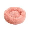 thumbnail image 2 of Cama nido de peluche con forma de donut para mascotas, acogedora y cómoda, ideal para dormir, para perros y gatos, con cojín en forma de donut para rosa, 2 of 8