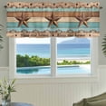 thumbnail image 3 of Western Texas Star Vintage Farmhouse Short Window Curtain Valances, Retro Farmhouse Turquoise Brown Wood Rod Pocket Kitchen Valances for Living Room Bedroom Bathroom Cafe 54" x 18", 3 of 8