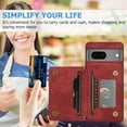 thumbnail image 4 of Phone Case for Google Pixel 7 5G Wallet Cover with Tempered Glass Screen Protector and Slim Credit Card Holder Stand Magnetic PU Leather Cell Accessories Pixel7 Pixle Seven 6.3 Women Men Red, 4 of 13
