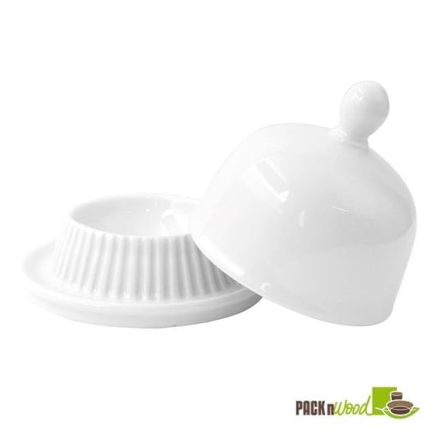 Packnwood 210MBPCLOB Mini Porcelain Bell Dish - 3.54 Dia. x 3.1 in.