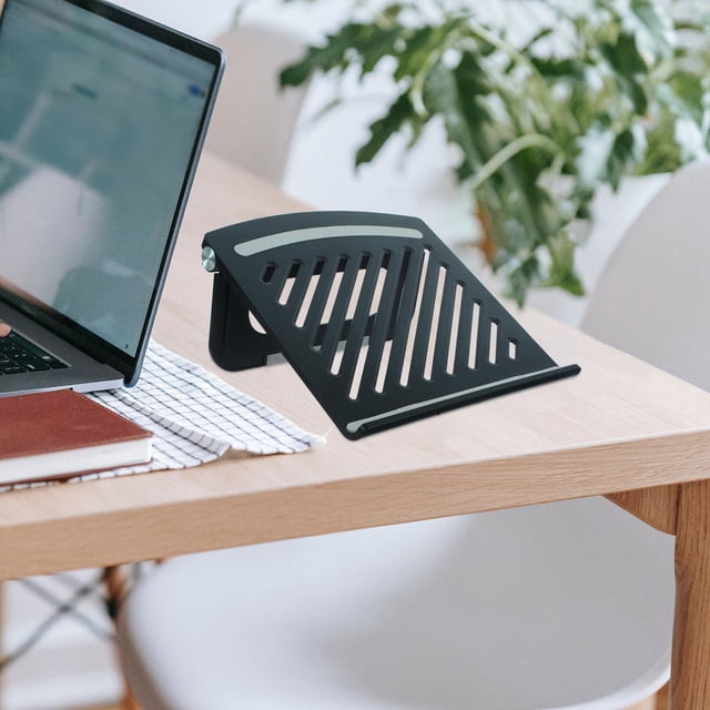 YSNOOWE Soporte Plegable Para Laptop Ventilado Negro Con Ajustable Para Oficina Y Hogar