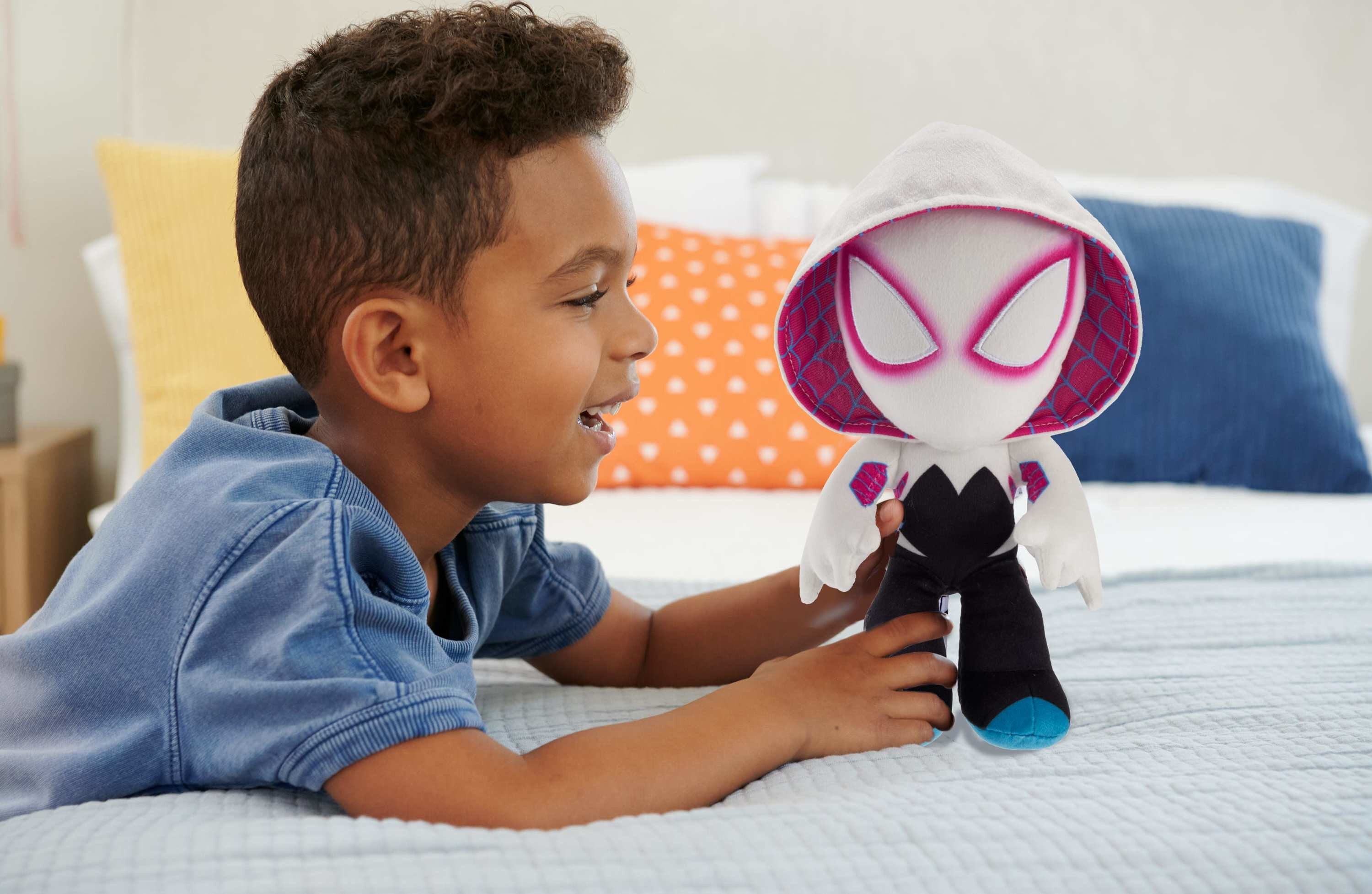 Marvel Plush Spider-Gwen Soft Doll, 8-inch Collectible Stuffed Ghost-Spider Super Hero Figure