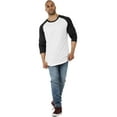 thumbnail image 2 of Hat and Beyond Men's Basic Baseball Raglan 3/4 Sleeve Athletic Crew Neck T-Shirts, 2 of 6