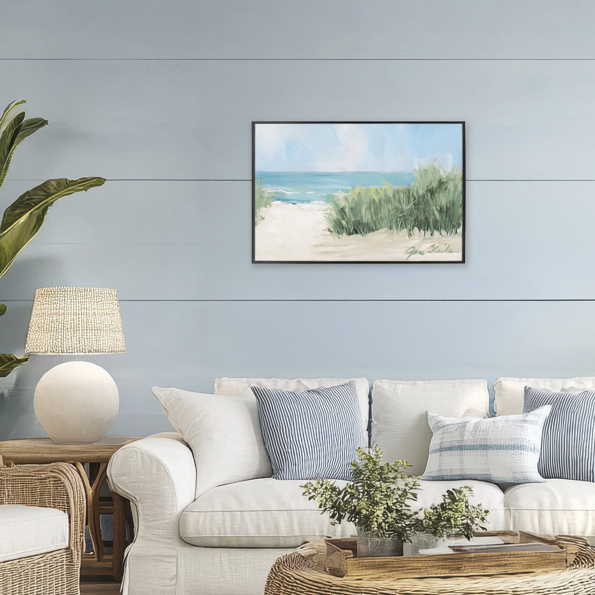 Stupell Industries Soothing Beach Day Black Framed Giclee Art, design by Jane Slivka