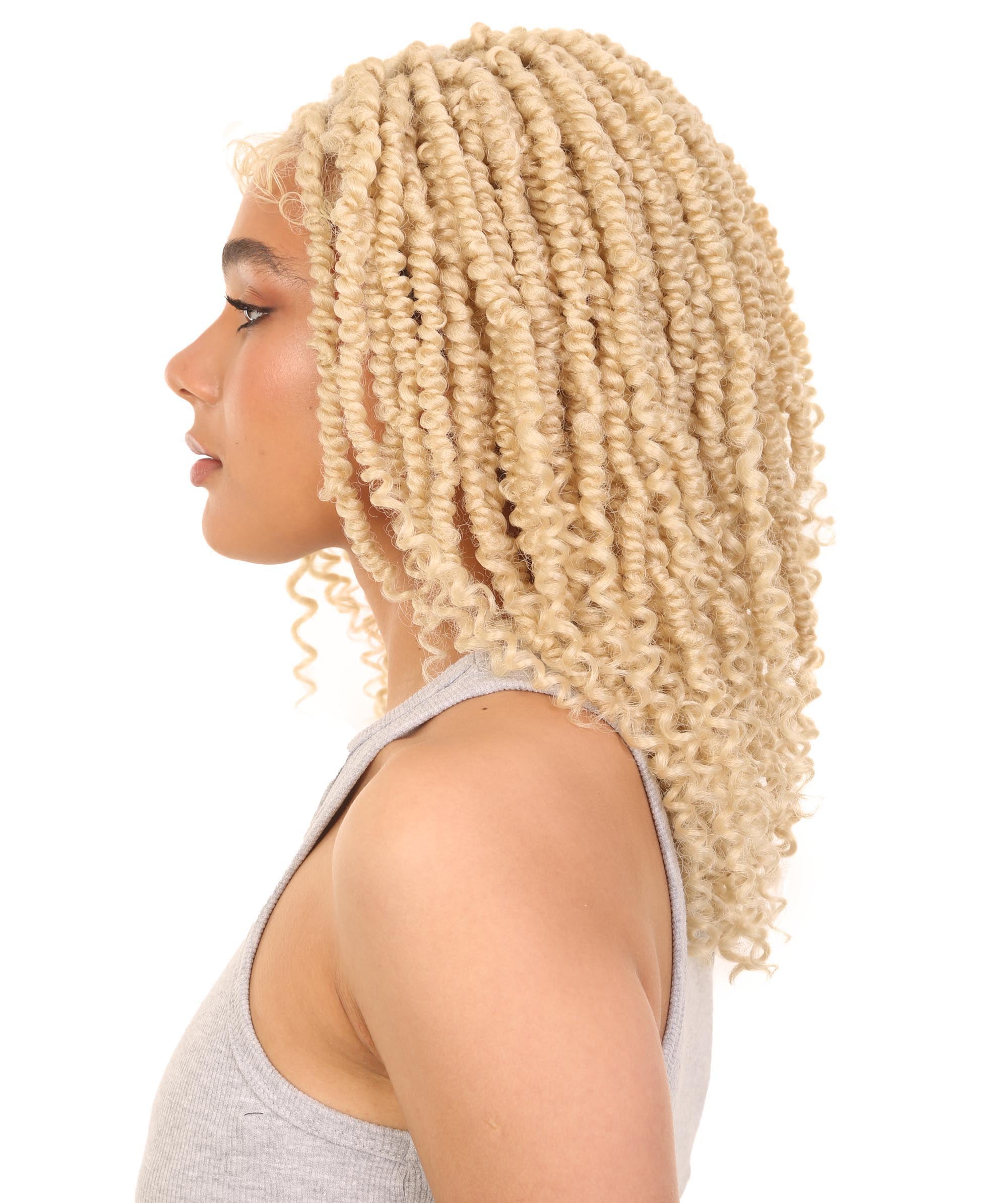 LUXLUXE 16" Passion Twist Lace Front Wig for Black Women | Curly 4×5 Hand-Tied HD Lace Braided Hairline for Party, Wedding, Cosplay & Daily Wear