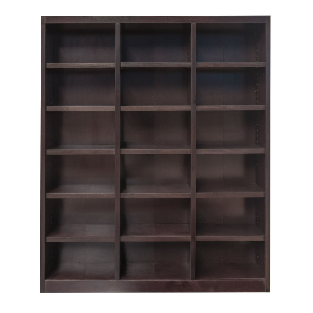 Concepts in Wood 18 Shelf Triple Wide Wood Bookcase, 84 inch Tall