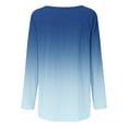 thumbnail image 5 of Chemises à Manches Longues pour Femmes Mode Automne Dégradé Ample Confortable T-shirt Manches Longues Blouse Col Rond Hauts Décontractés, 5 of 5