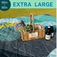 thumbnail image 5 of Whale Flotilla Extra Large Outdoor Picnic Blanket (60”x80”), Waterproof Wear-resistant Beach Blanket, Foldable Handy Mat Tote Spring Summer Great for Camping and Park, Green, 5 of 6