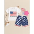 thumbnail image 2 of Niusricy 4th of July Outfits for Baby Boy 0 6M 12M 18M 2T 3T Infant Short Sleeve T-shirts Flag Print Tops + Shorts Set Kids Toddler Fashion Casual Clothes for Vacation Daily, 2 of 9