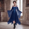 thumbnail image 7 of Women Witch Dress Halloween Dress Woman 2026 Renaissance Medieval Butterfly Sleeve Mesh Gothic Outfit Navy L, 7 of 7