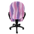 thumbnail image 3 of Abstract Office Chair Slipcover, Pattern with Vertical Wavy Lines and Little Buble Circles Print, Protective Stretch Decorative Fabric Cover, Standard Size, Pale Pink Pale Pink, by Ambesonne, 3 of 5