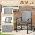 thumbnail image 5 of SUNCROWN 7 - Piece Outdoor Dining Set, Patio Furniture Set with 6 x Textilene Dinning Chairs and 1 Steel Slat Metal Bistro Table for Lawn Garden Backyard Deck, Grey, 5 of 9