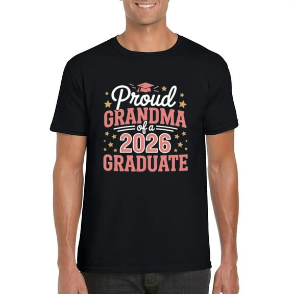 Proud Grandma of 2026 College Graduate Celebration Day Gift T-Shirt, for men & women, up to size 5XL
