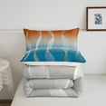 thumbnail image 4 of Gradient Gradient Orange to Blue Bedding Set Ombre Twin Comforter Set ,Trippy Spiral Silver Wave Line Quilt,Abstract Art Room Decor Aesthetic, 4 of 5