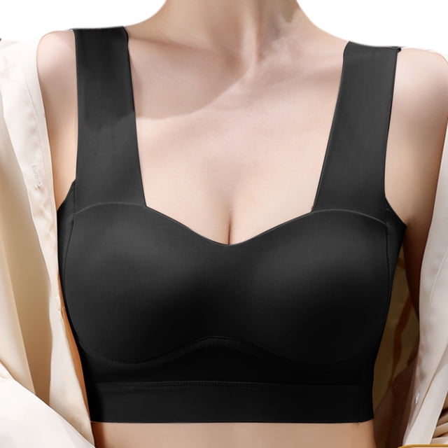 WILLBEST Brasier Strapless Mujer Sujetador De Seda Helada Con Tirantes Finos Y Copas Fijas Para Mujer, Nuevo, Sexy, Con Espalda Descubierta Y Fruncido.