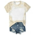 thumbnail image 5 of CFLVAEK Sublimation Blank Shirts for Women Casual Bleached Short Sleeve Blouses Loose Fitted Round Neck Going Out Tunics, 5 of 6