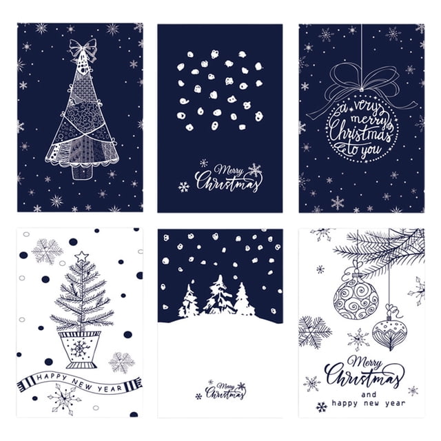 Gift Cards Christmas 6 Pcs Christmas Greeting Cards Gift Thank You Cards Set of 6 with Envelopes Holiday Cards Christmas Blessing Cards Thank You Cards Thank You Cards
