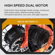 Electric Bikes,Electric Mountain Bike for Adult,Akez S1 MAX Ebike with 750W Peak Motor,7speed,48V 26AH Battery,Dual Hydraulic Brakes,Full Shock Absorption,Dirt EBike for Outdoor Adventure,Green