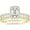Gold, variant on 2CT 925 Sterling Silver Bridal Ring Sets Emerald Cut CZ Engagement Vintage Promise Rings Wedding Bands for Women Size 3-12