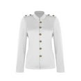 thumbnail image 4 of Yuwull Women'S Blazer Solid Color Slim Buttoned Office Jacket Suit Long Sleeve Cropped, 4 of 5