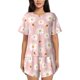 thumbnail image 1 of Fotbe Daisy And Bee Conjunto de Pijama Estampado para Mujer, 2 Piezas, Ropa de Dormir con Camiseta de Manga Corta y Shorts Suaves-Small, 1 of 6