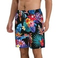 thumbnail image 2 of Kdxio Tropical Palm Leaves Pattern Mens Casual Shorts - Drawstring Summer Beach Sports Shorts for Men, 2 of 9